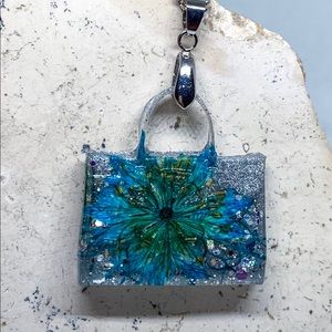 Cute purse with flowers necklace, Tiny purse